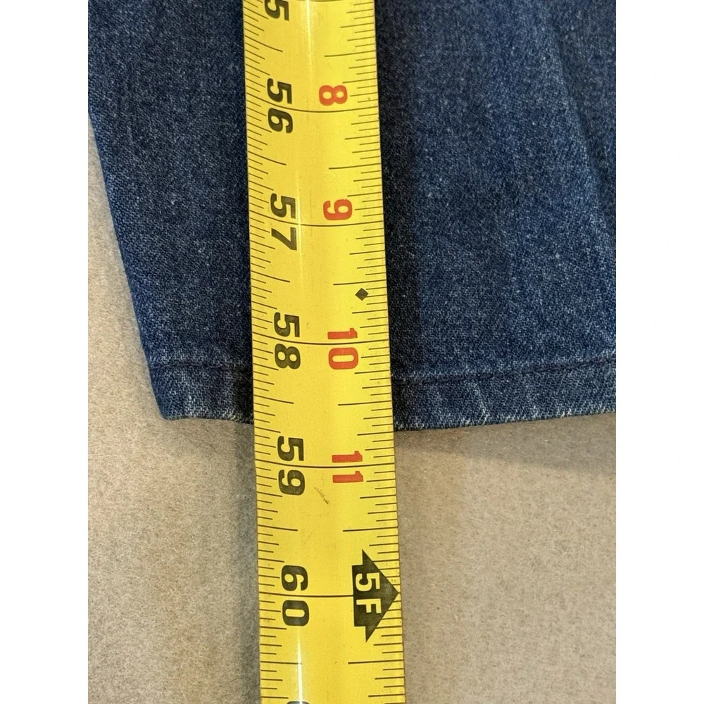VTG Big Yank Denim Overalls 38x30 USA Made 70s Workwear Red Stitch Button fly - Picture 11 of 14
